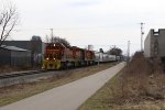 MQT 3406 leads Z151 up the West Side on its return trip to home rails